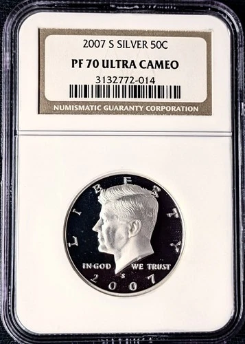 2007-S Kennedy Silver Half Dollar NGC PF70 PROOF 70 ULTRA CAMEO "Old Label"