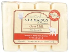 Unscented Natural Goat Milk Bar Soap - Triple French Milled Unscented Natural...