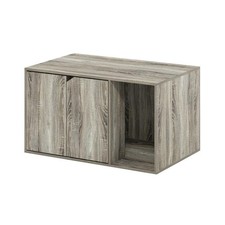 French Oak Grey Litter Box Enclosure by Peli for Discreet Cat Litter Placement