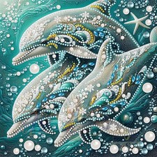 Dolphin Diamond Art Kits for Adults Beginner,5D Diamond Painting Kits for Dol...