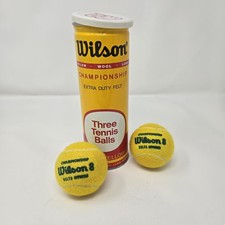 Vintage Wilson Championship Tennis Ball Can w/ 2 Balls, Extra Duty Felt USA