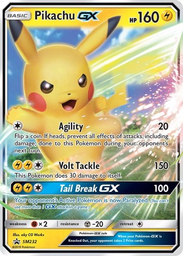 Sun & Moon Promo Pikachu GX - Holo SM232 HP