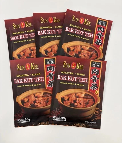 5X Malaysia Sun Kee Klang Bak Kut Teh Mixed Herbs & Spices 18g x 10 Sachets