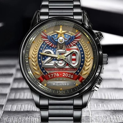 Personalized USA Freedom Tribute Watch - Custom Name Proud American Gift