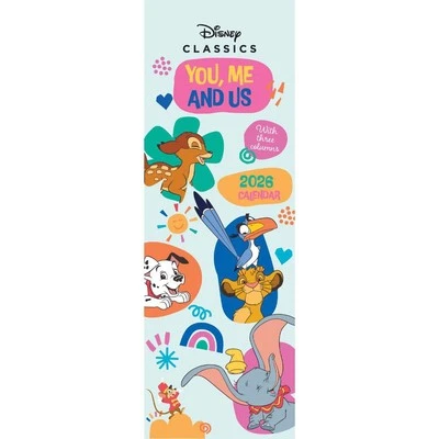 DANILO PROMOTIONS LTD 2026 Disney Classics 'You, Me And Us' Slim Calendar – Official Product