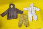 Vintage Gi Joe Action Man lot of 3 sets of clothes & machine gun with grenade