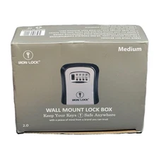 Iron Lock Portable Key Lock Box 4-Digit Combination Safe Medium 2.0 - New