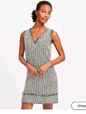 LOFT NWOT Metallic Tweed Fringed Dress Sz. 10