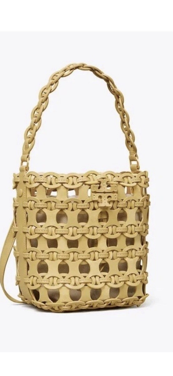 Tory Burch McGraw Die Cut Bucket Bag with Removable Pouch NWOT! | eBay