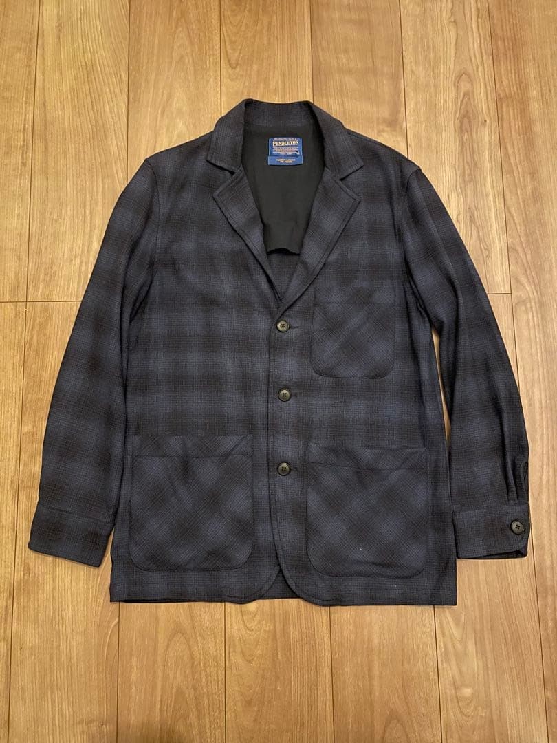 Pendleton Wool Navy Check Tailored Jacket Men’s S… - image 1