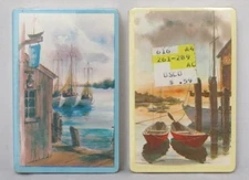 (2) Vintage US Playing Card Co. : SEASIDE BOATS & SHORELINE Card Decks (SEALED)