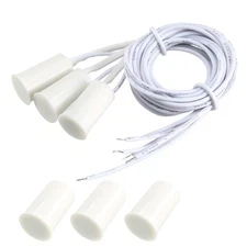 3 Pcs RC-33 NO Recessed Wired Security Sensor Alarm Magnetic Reed Switch White