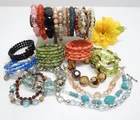VINTAGE TO NOW FASHION/COSTUME JEWELRY BEADED BRACELET LOT