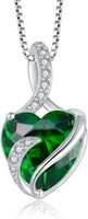 Herz Geburtsstein Kette 925 Sterling Silber Infinity Unendlichkeit Damen Schmuck