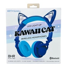 Art Sound LED Light Up Kawaiicat Bluetooth Wireless Kids Headphones