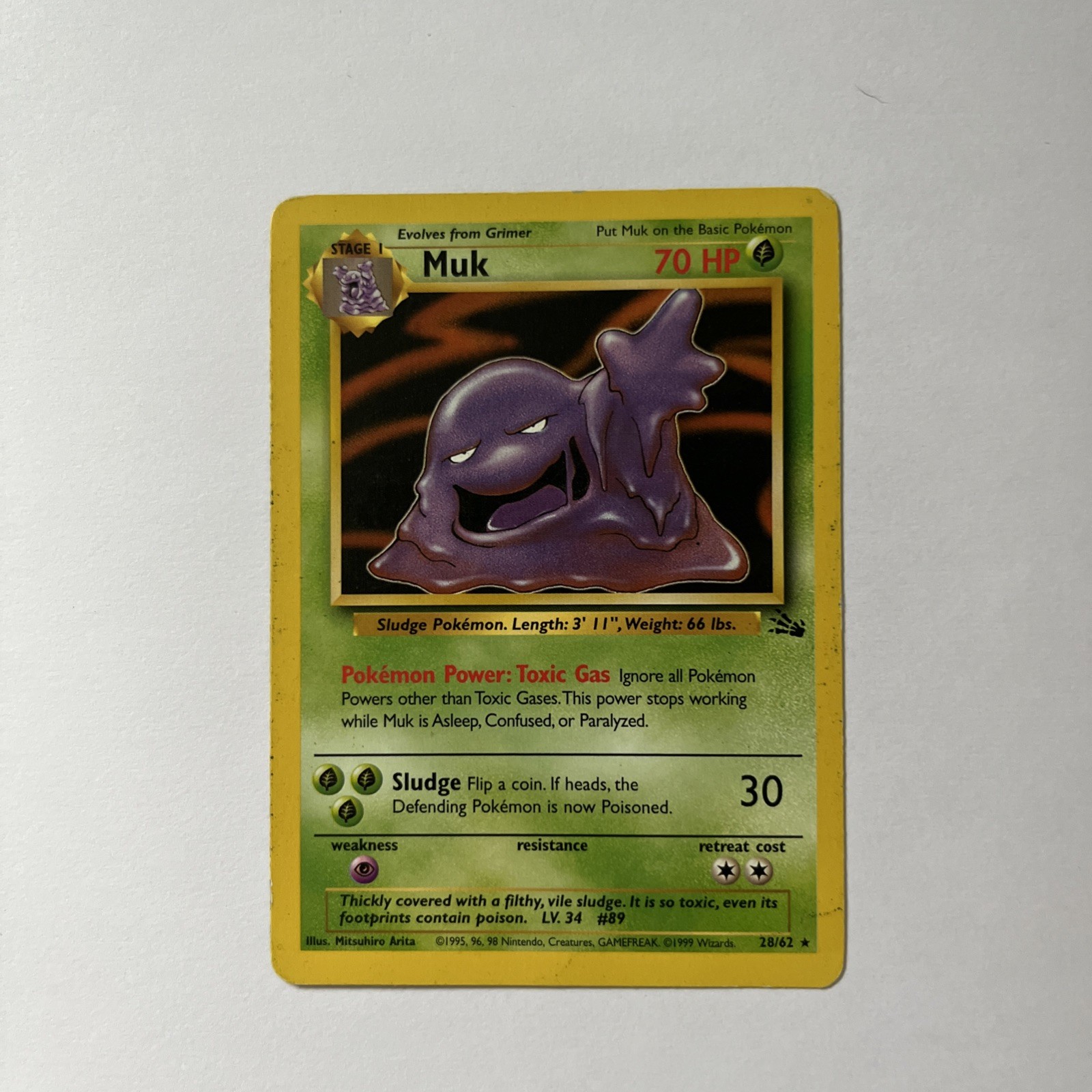 Muk 13/62 Holo Rare Pokémon 1999 Fossil MP