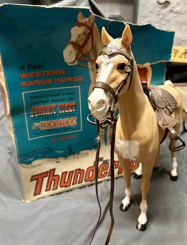 Marx Johnny West Chief Cherokee Thunderbolt Horse Vintage Play Set
