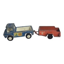 Vintage 1969 Blue Tootsietoy Pick Up Truck Wheelie Wagon Trailer Diecast Toy