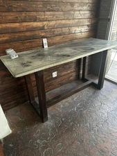 Concrete Table & Wood Base