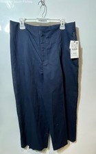 Zara Womens Navy Blue Flat Front Pockets Wide-Leg Trouser Pants Size XL w/ Tags