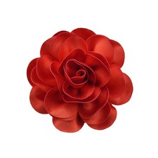Elegant Dainty Satin Fabric Rose Flower Extra Large Big Brooches Pins Silk Camel