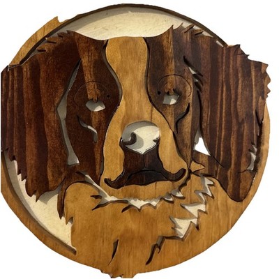Hand Made Brittany Spaniel #9 Wood Dog Cutout Wall Hanging Joe Vespermann