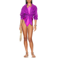 Faithfull The Brand Lightweight Violet Monita Shirt Dress Size S