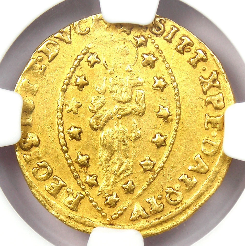 1789-97 Italy Venice Gold Zecchino 1Z Christ Ducat Coin. Certified NGC AU Detail - Image 4 of 4