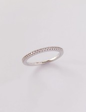 Dainty Pave CZ Band Ring 14K Gold Silver Plated Stacking Gift Everyday Trendy UK
