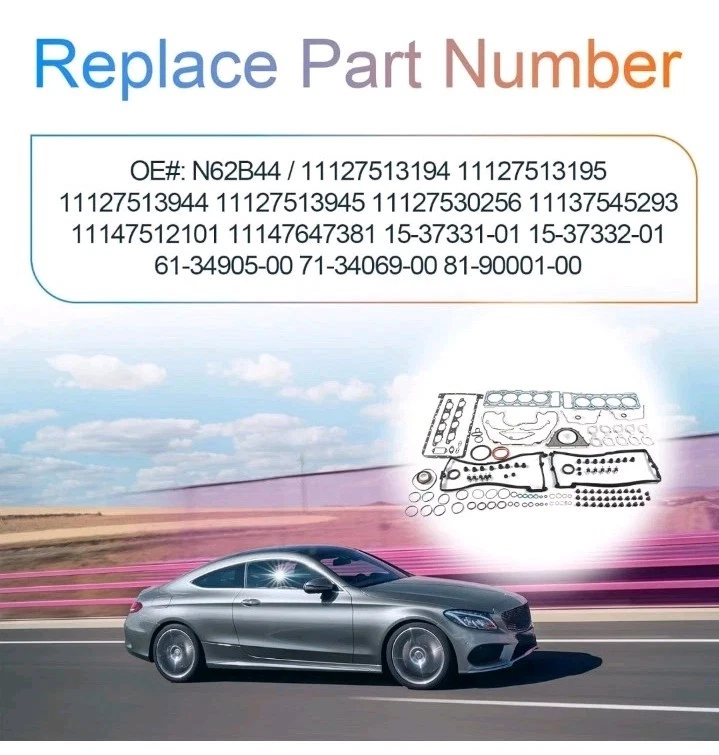 N62 Engine Cylinder Head Gasket Kit Fits for BMW E53 E60 E63 E65 545i 645Ci 745i - Image 3 of 4