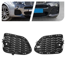 Front Bumper Fog Light Cover Face Bar Grille Trim For 2015-2017 BMW X3 X4 F25 F2