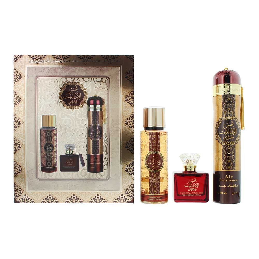 Ard Al Zaafaran Sham Al Emarat Khususi 3 Piece Gift Set: Eau de Parfum 100ml - P | TJ Hughes - Image 3