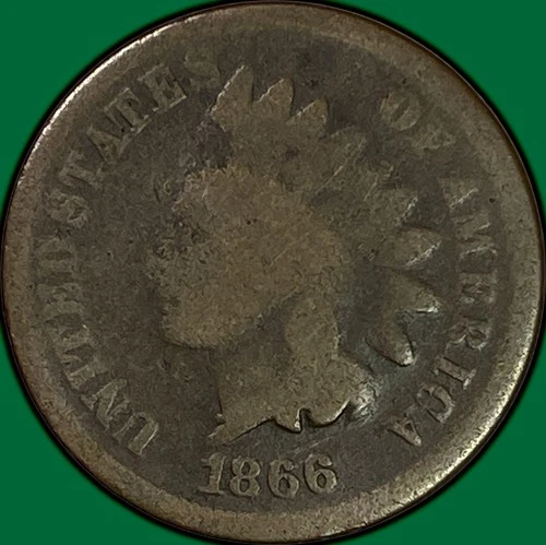 1866 Indian Head Cent Good G Coin #32103