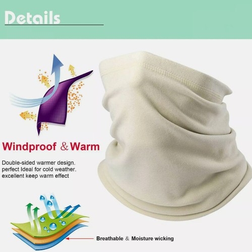 Winter Fleece Warmer Neck Gaiter Windproof Skiing Face Mask Scarf for Men Women - Picture 5 of 20