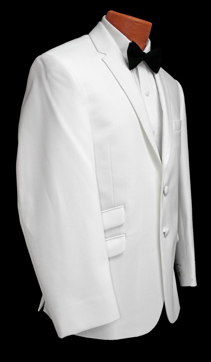 New Men's White Tuxedo Dinner Jacket Two Button Fitted Suit Coat