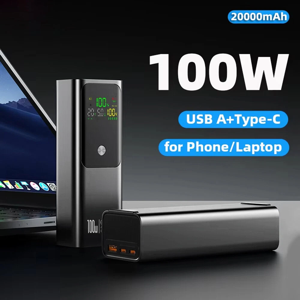 Power Bank 20000mAh 100W Charging Portable External Battery Backup For Phone/lap Power Bank 20000mAh 100W Charging Portable External Battery Backup For Phone/lap
