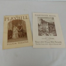 Fulton Theatre Carnegie Hall Lot of 2 Playbill Program Arsenic Lace Hit Parade