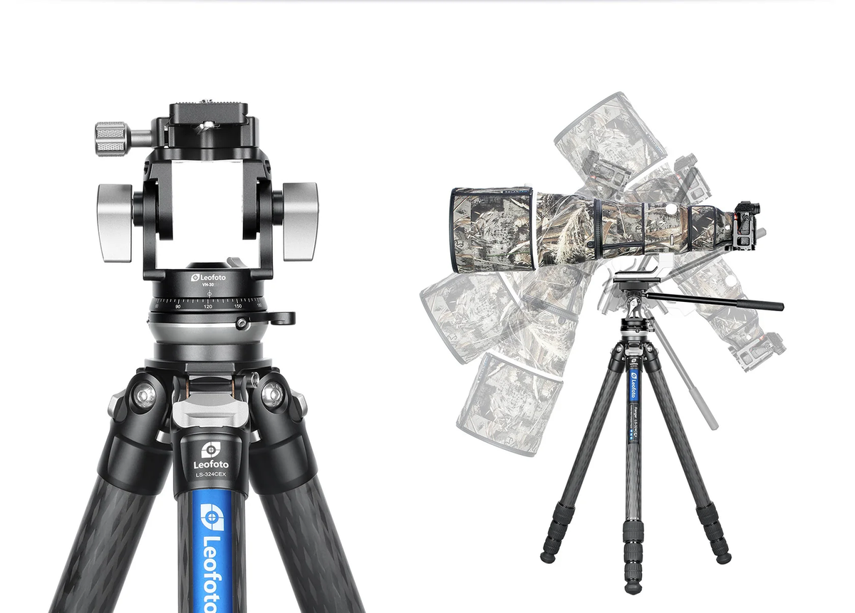 Trípode de carbono Leofoto LS-324CEX y rótula de video BV-10