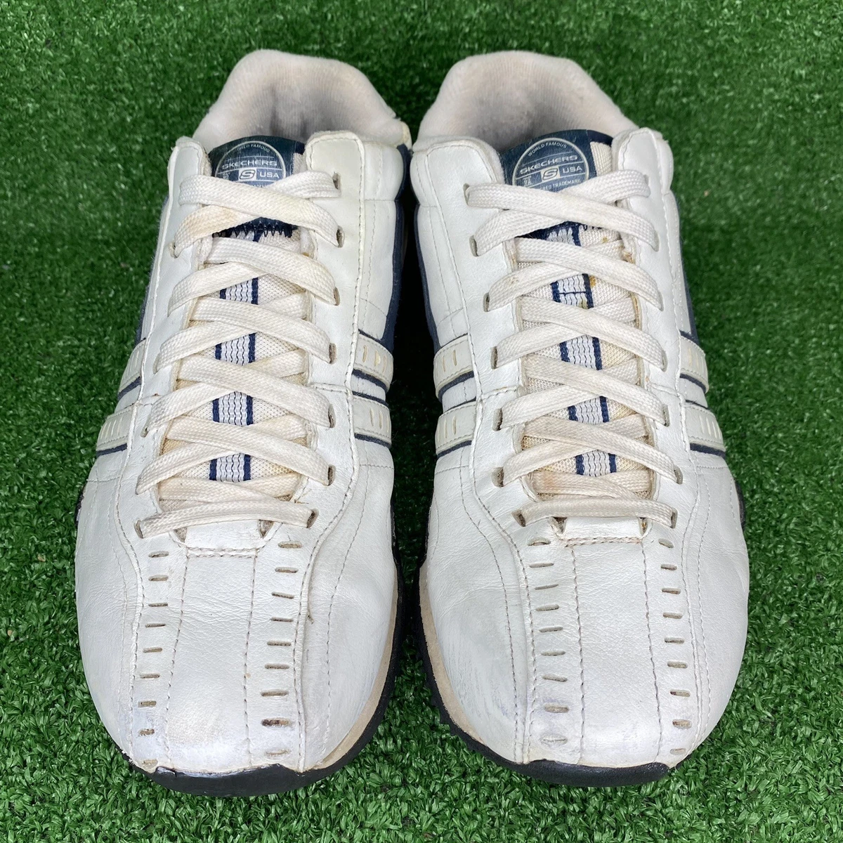 Skechers Citywalk White Leather Oxford Walking Shoes Mens Size 9.5