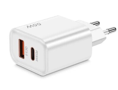   55W USB QC 3.0 USB-C Type C PD 30W Fast Charging Cell Phone Charger
