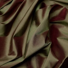 Iridescent Soft Red Green 100% Silk Shantung Fabric, 54" W By The Yard (SF-5089)