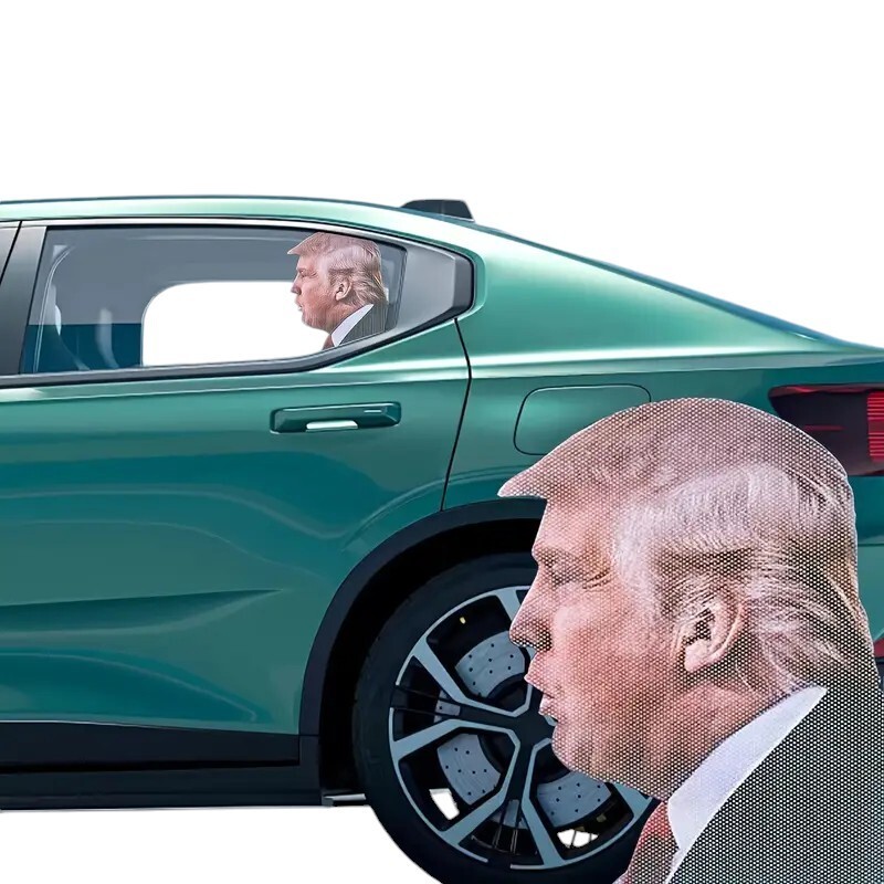 2pcs Ride with Trump Window Stickers Trump 2024 Fun Car Decals Left and