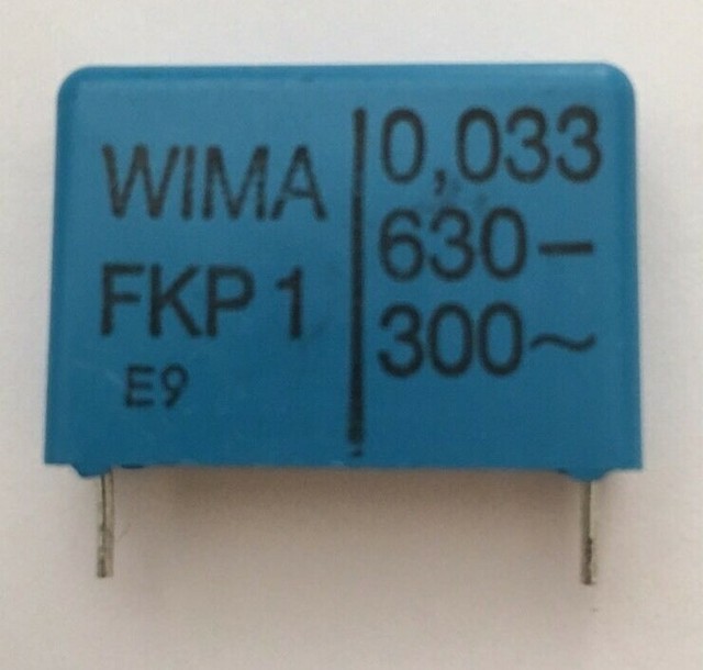 5 WIMA FKP-1 Series 0.033uF, 630V 2.5% pitch: 27.5mm Capacitor (5 ...