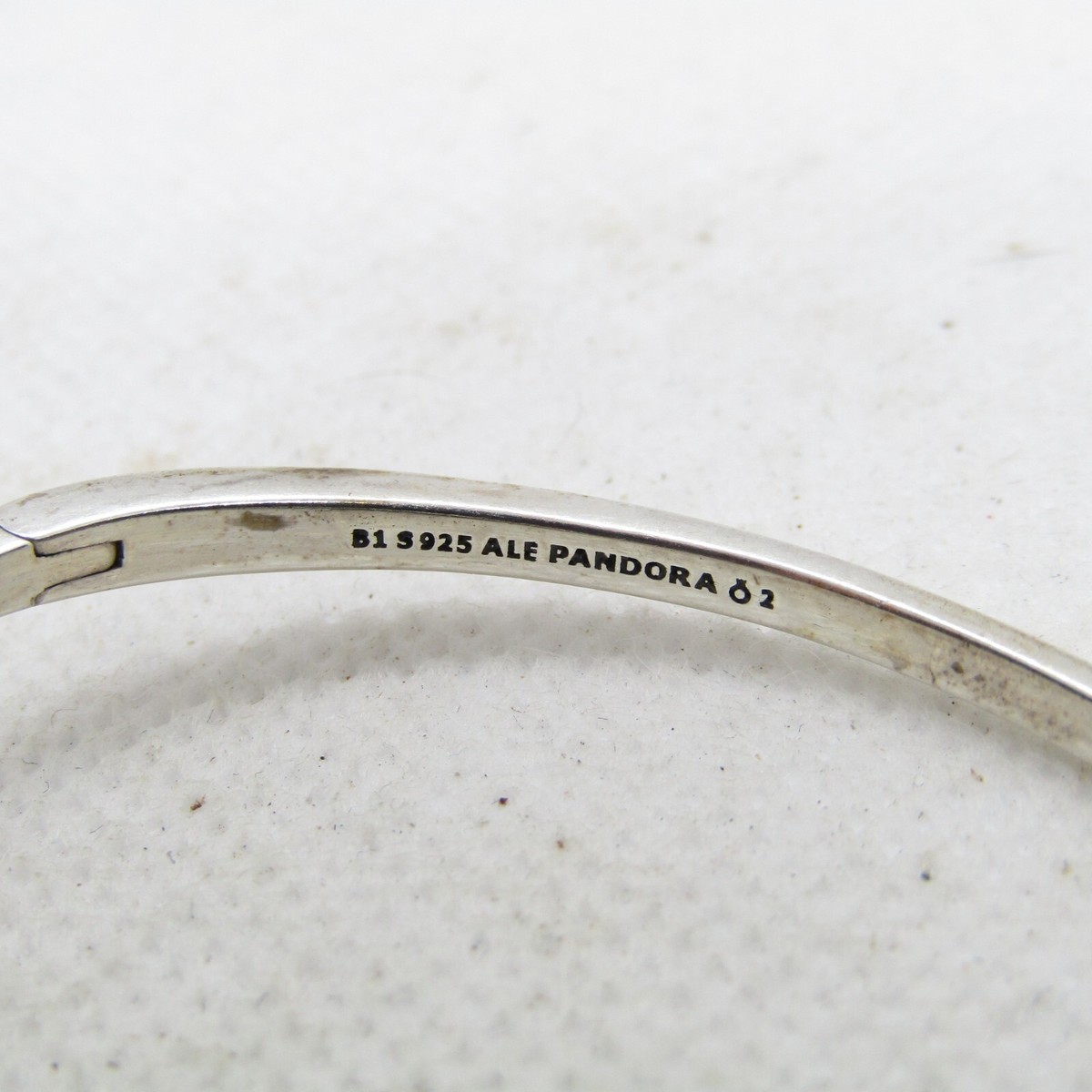 Pandora Sterling Silver 925 Hinged Spike Bangle Bracelet