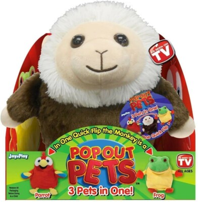 Pop Out Pets Rain Forest, Reversible Plush Toy, Get 3 Stuffed Animals in One