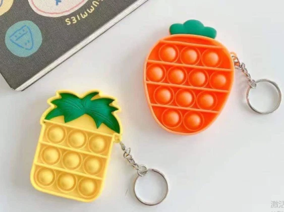 2 PCS FRUIT POP IT KEYCHAIN POP IT SENSORY FIDGET TOY - Image 2 of 2
