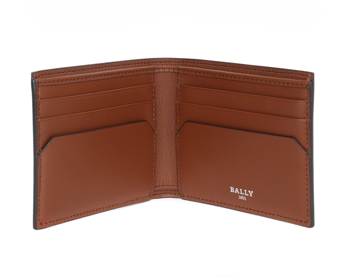 NWT BALLY WALLET calfskin leather brown logo luxury Switzerland | eBay