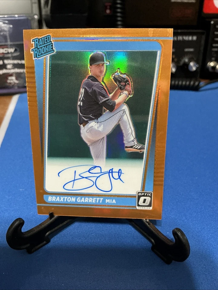 2021 Donruss Optic Rated Rookie Signatures Orange Prizm Braxton Garrett #/125 - Image 4 of 4