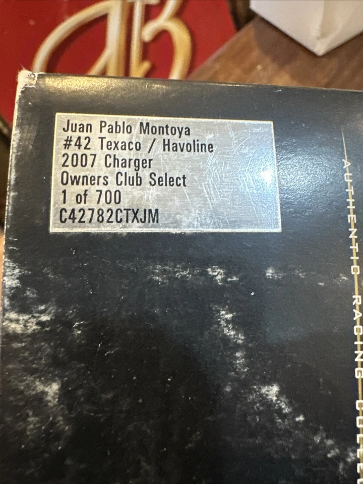 Juan Pablo Montoya #42 Texaco Havoline Owners Elite Rookie 2007 1/24 Signed - Image 4 of 4