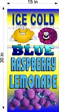15" X 30" VINYL BANNER BLUE RASPBERRY LEMONADE